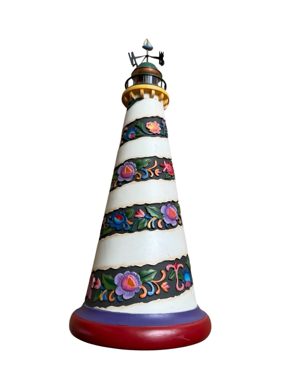 🌸🌊Jim Shore 2003 LIGHT OF FAITH Floral Handmade Decorative Lighthouse |11"Tall